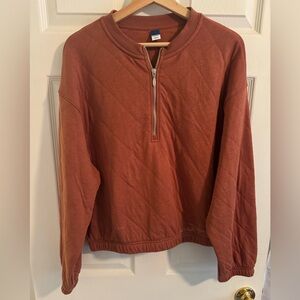 Old Navy Brown Quarter-Zip Sweatshirt